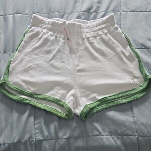 White and Green Women's Shorts